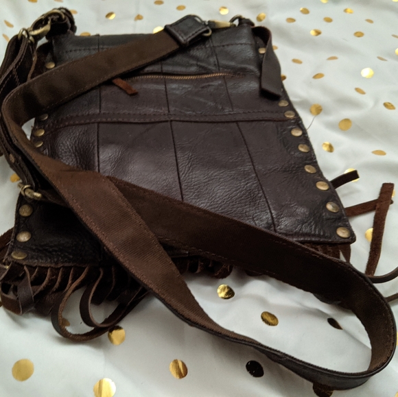 Dark Brown Hand Crafted Leather Cross Body - Picture 3 of 11
